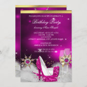 Invitation Parties scintillant rose haute talon Chaussures Si (Devant / Derrière)