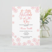 Invitation Parties scintillant rose hiver Wonderland Baby sho (Debout devant)