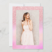 Invitation parties scintillant rose holographique script chic (Dos)