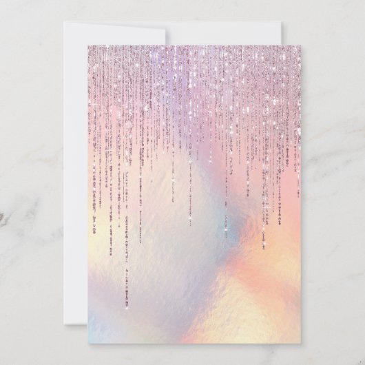 Invitation Parties scintillant rose Iridescente Fringe Photo  (Dos)