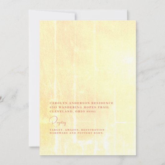 Invitation Parties scintillant rose Jaune Art Déco Douche Bri (Dos)