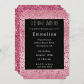 Invitation Parties scintillant rose Leopard Ombre (Devant / Derrière)