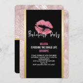 Invitation Parties scintillant rose lèvres et Rose Gold Tropi (Devant / Derrière)