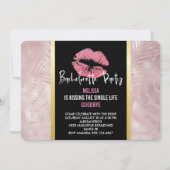 Invitation Parties scintillant rose lèvres et Rose Gold Tropi (Devant)