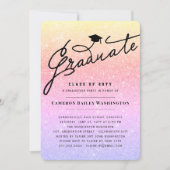 Invitation Parties scintillant rose Lilac Graduate de la part (Devant)
