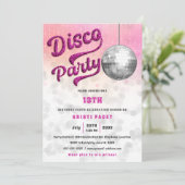 Invitation Parties scintillant rose Look Disco Fête Anniversa (Debout devant)