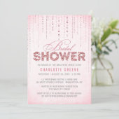 Invitation Parties scintillant rose Look nuptiale douche Invi (Debout devant)