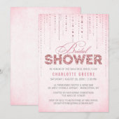 Invitation Parties scintillant rose Look nuptiale douche Invi (Devant / Derrière)