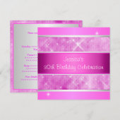 Invitation Parties scintillant rose Lumières d'argent 30e ann (Devant / Derrière)