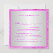 Invitation Parties scintillant rose Lumières d'argent 30e ann (Dos)