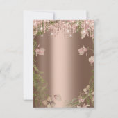 Invitation Parties scintillant Rose Mariage nuptiale Florals (Dos)