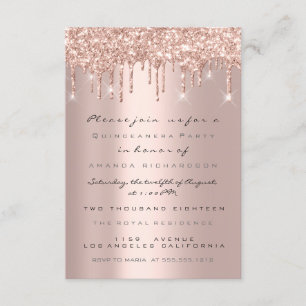 Invitation Parties scintillant Rose mariée douce 16e Quincea