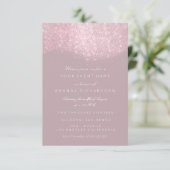 Invitation Parties scintillant Rose Mauve Gris Blanc Pastel F (Debout devant)