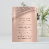 Invitation Parties scintillant rose métal or Douce nuptiale 1 (Debout devant)