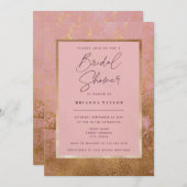 Invitation Parties scintillant Rose métallique Fête des marié (Devant / Derrière)