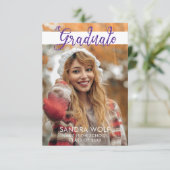 Invitation Parties scintillant rose moderne Script Photo Grad (Debout devant)