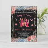 Invitation Parties scintillant rose/noir ados filles Pamper i (Debout devant)