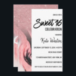 Invitation Parties scintillant rose noir blanc Marbre peint d<br><div class="desc">Cette pièce est une invitation douce 16 girly, moderne et artistique. Il présente un marbre rose, noir et blanc peint, un dégradé à l'ombre de parties scintillant et une typographie à la brosse avec les mots "Sparkle" en blanc. Ce tirage ajoutera sûrement au style personnel de toute adolescente, ce qui...</div>