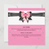 Invitation Parties scintillant rose noir blanc rayé (Dos)