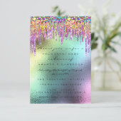 Invitation Parties scintillant  Rose nuptiale 16e Holographe  (Debout devant)