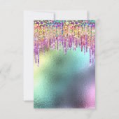 Invitation Parties scintillant  Rose nuptiale 16e Holographe  (Dos)