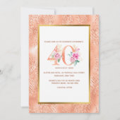 Invitation Parties scintillant rose or 40e anniversaire confe (Devant)