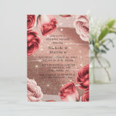 Invitation Parties scintillant rose or avec Wedding shower Re (Debout devant)
