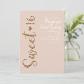 Invitation Parties scintillant Rose Or Blush Sweet 16 Seteen  (Debout devant)