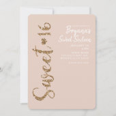 Invitation Parties scintillant Rose Or Blush Sweet 16 Seteen  (Devant)