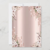 Invitation Parties scintillant Rose or Boho Fleurs Sweet 16 (Dos)