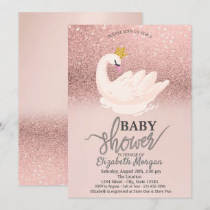 Invitation Parties scintillant rose or Bokeh, Baby shower cyg