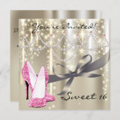 Invitation Parties scintillant rose or brillant Chaussures Sw (Devant / Derrière)