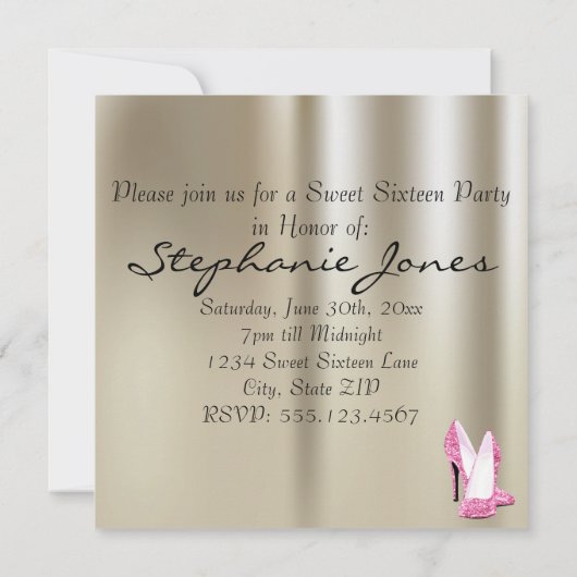 Invitation Parties scintillant rose or brillant Chaussures Sw (Dos)