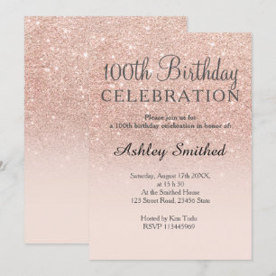 Invitation parties scintillant rose or faux rose ombre 100e a