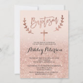 Invitation parties scintillant rose or faux rose ombre girly  (Devant)