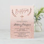 Invitation parties scintillant rose or faux rose ombre girly  (Debout devant)
