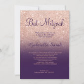 Invitation parties scintillant rose or faux  violet ombre Bat (Devant)