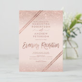 Invitation parties scintillant rose or rayures mariage rose p (Debout devant)