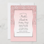 Invitation Parties scintillant rose or rose brillant doux 16  (Devant)
