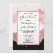 Invitation Parties scintillant rose or Rose moderne fille bro (Devant)