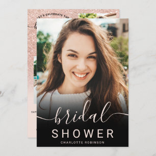 Invitation parties scintillant rose or rose ombre 5 photo nag