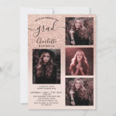 Invitation parties scintillant rose or rose ombre 5 photos gr (Dos)