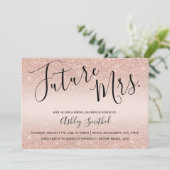 Invitation parties scintillant rose or rose vif Mme douche nu (Debout devant)