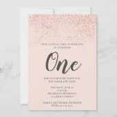 Invitation parties scintillant rose or scintillante 1er anniv (Dos)