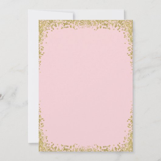 Invitation Parties scintillant rose or Tea Party filles Anniv (Dos)