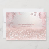 Invitation parties scintillant rose paillettes robe or rose Q (Dos)