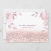 Invitation parties scintillant rose paillettes robe or rose Q (Dos)