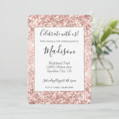 Invitation Parties scintillant rose pâle (Debout devant)