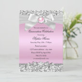 Invitation Parties scintillant rose pâle Pearl Bow Quinceaner (Debout devant)