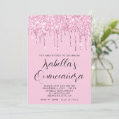 Invitation Parties scintillant rose pâle Quiceañera (Debout devant)